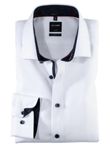 Olymp Strygefri skjorte - Hvid struktur - HUSET Men & Women