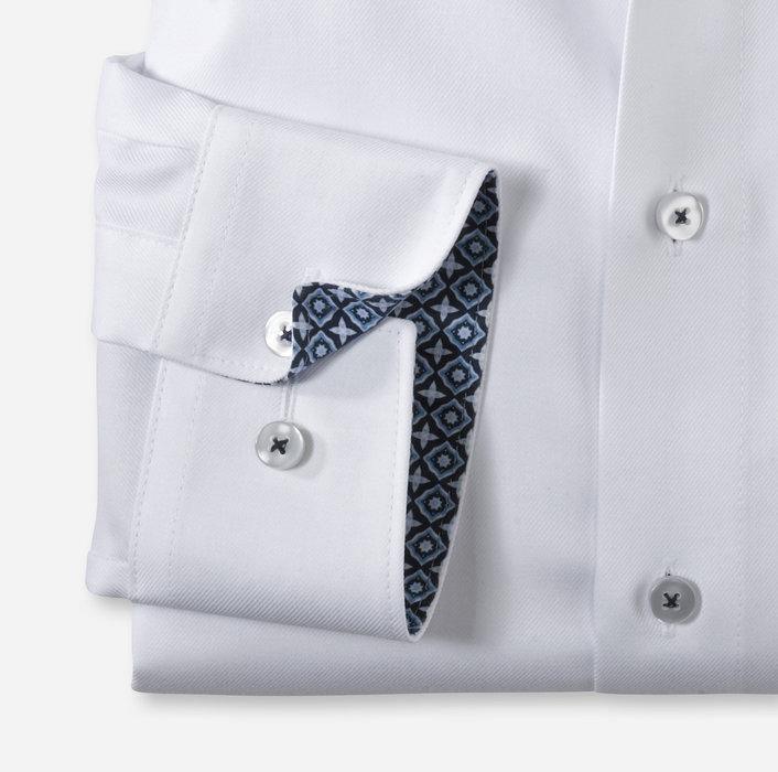 Olymp Strygefri skjorte - Hvid struktur - HUSET Men & Women