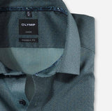 Olymp Strygefri skjorte - Mørkegrøn printet - HUSET Men & Women