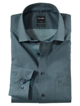 Olymp Strygefri skjorte - Mørkegrøn printet - HUSET Men & Women