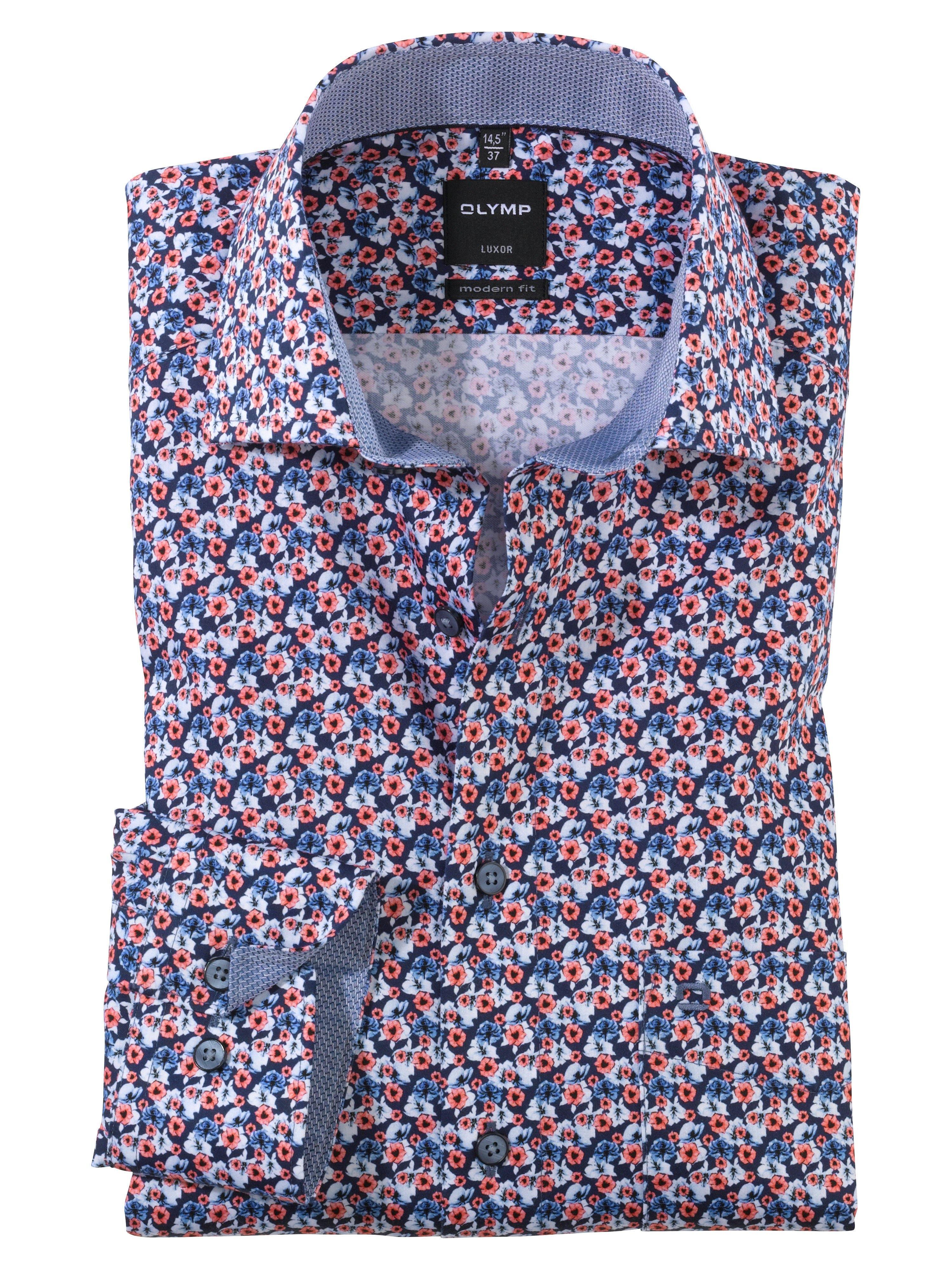 Olymp Strygefri skjorte - Småblomstret - HUSET Men & Women