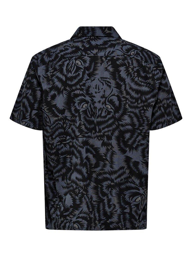 Only and Sons Bas - Kortærmet printet viskose skjorte - HUSET Men & Women