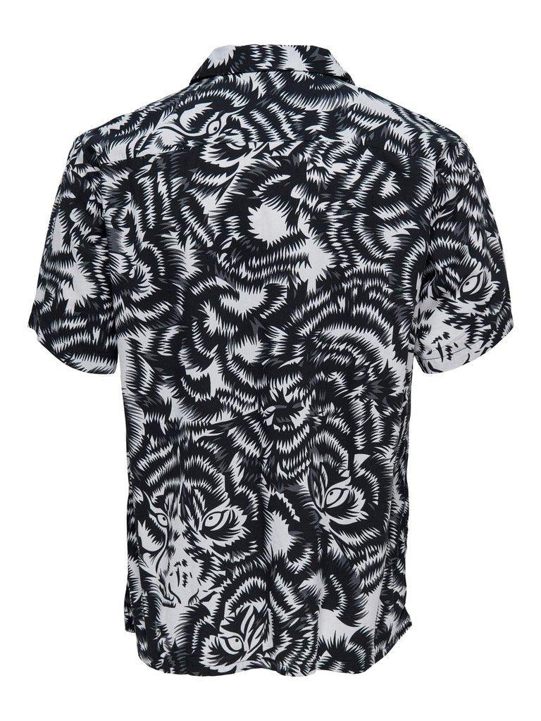 Only and Sons Bas - Kortærmet printet viskose skjorte - HUSET Men & Women