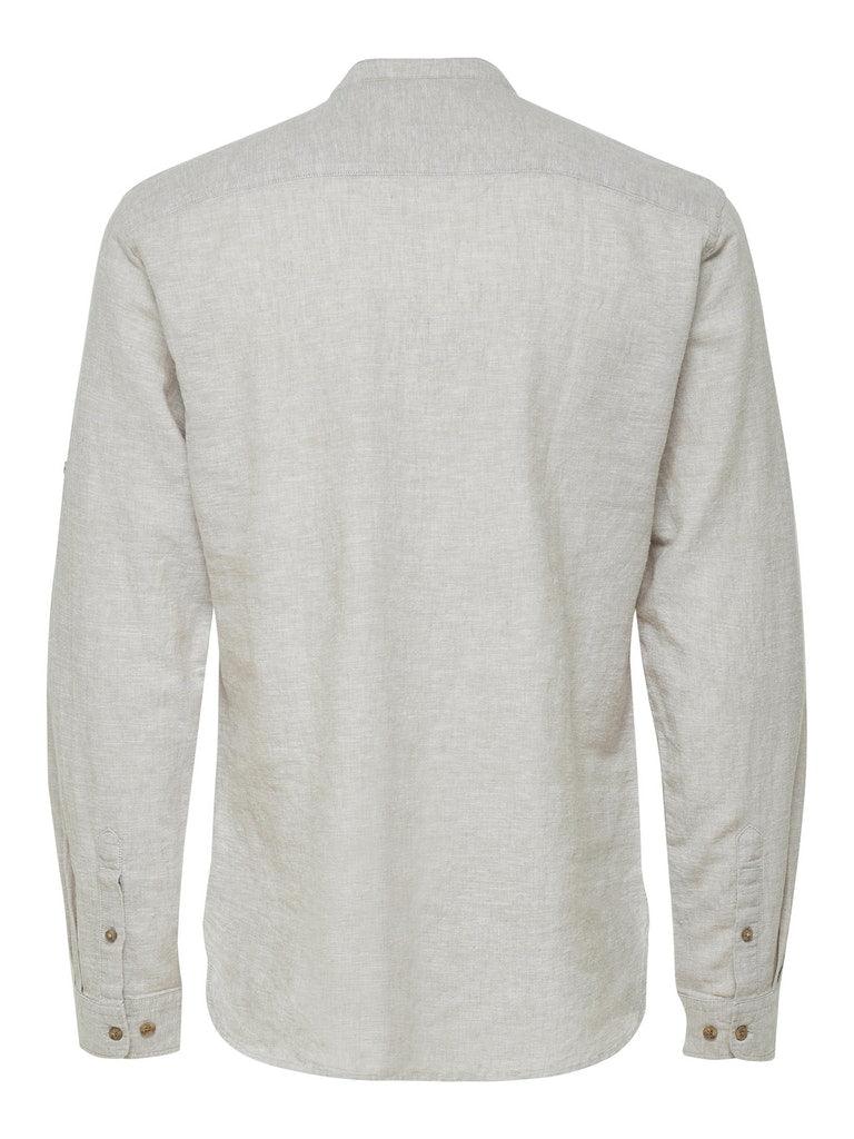 Only and Sons Caiden - Slimfit hørmix skjorte m. halfplacket - HUSET Men & Women