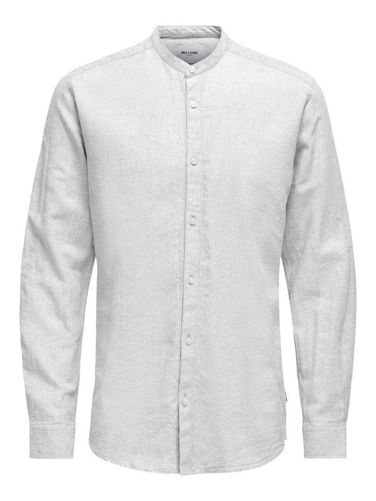 Only and Sons Caiden - Slimfit hørmix skjorte m. kinakrave - HUSET Men & Women