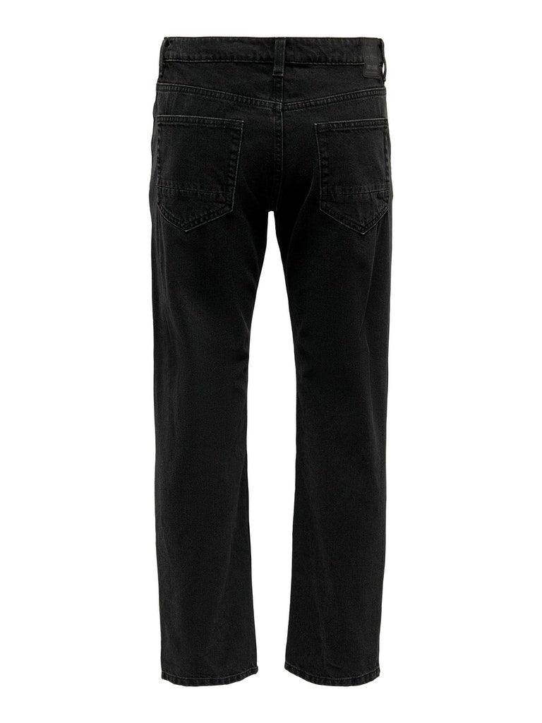 Only and Sons Edge - sorte straight fit jeans - HUSET Men & Women