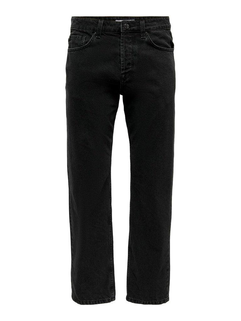 Only and Sons Edge - sorte straight fit jeans - HUSET Men & Women