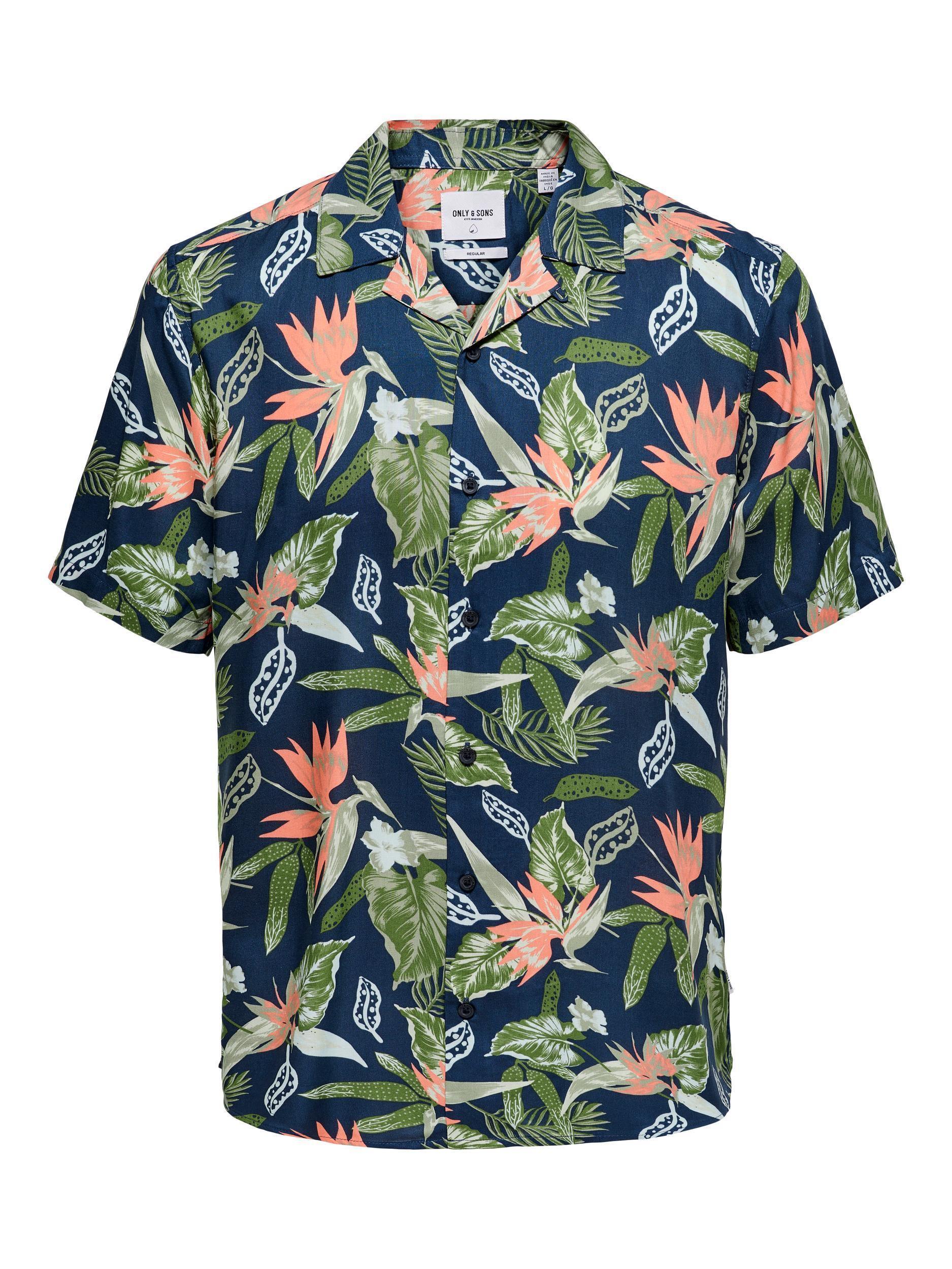 Only & Sons Klopp - Viskose kortærmet skjorte - HUSET Men & Women