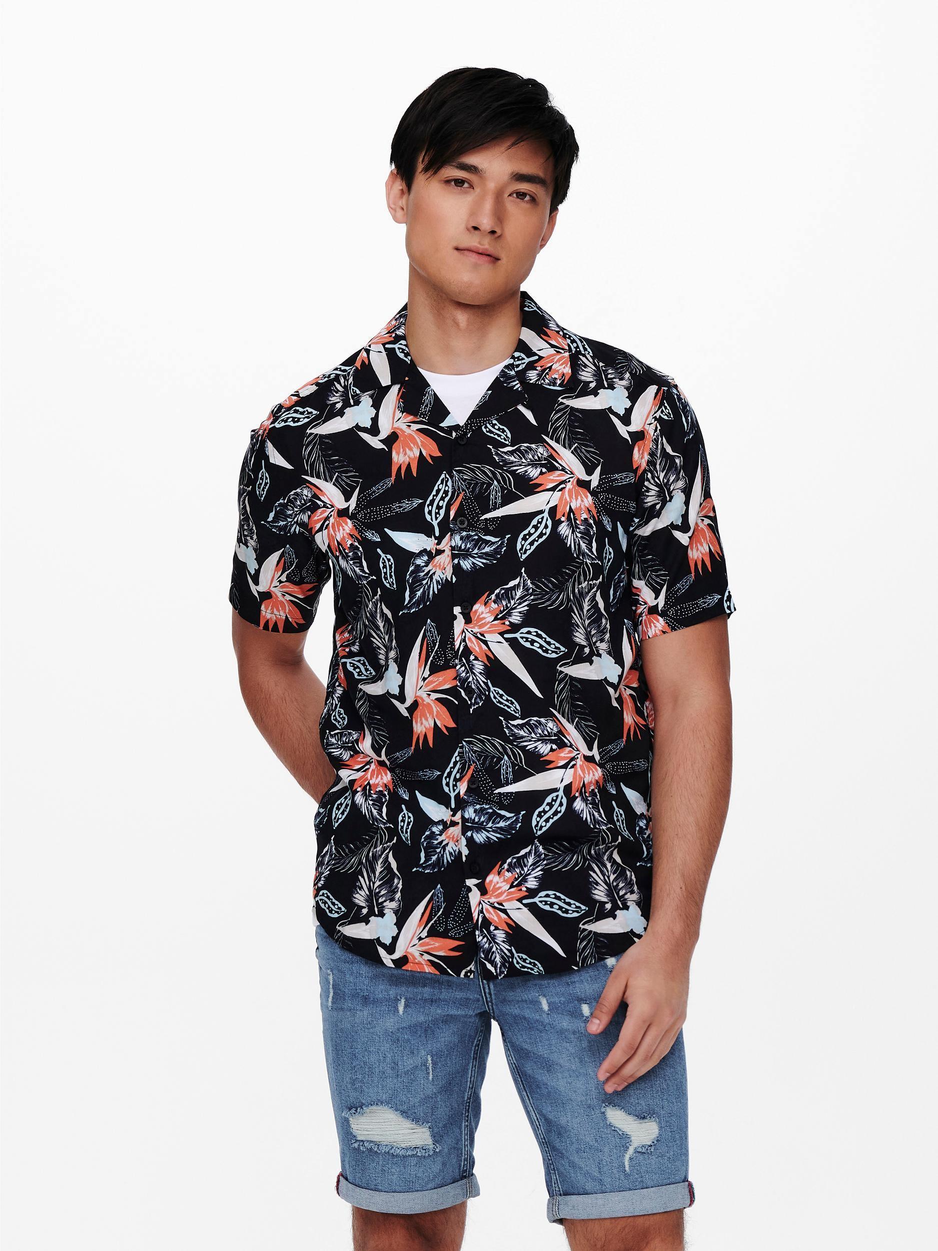 Only & Sons Klopp - Viskose kortærmet skjorte - HUSET Men & Women