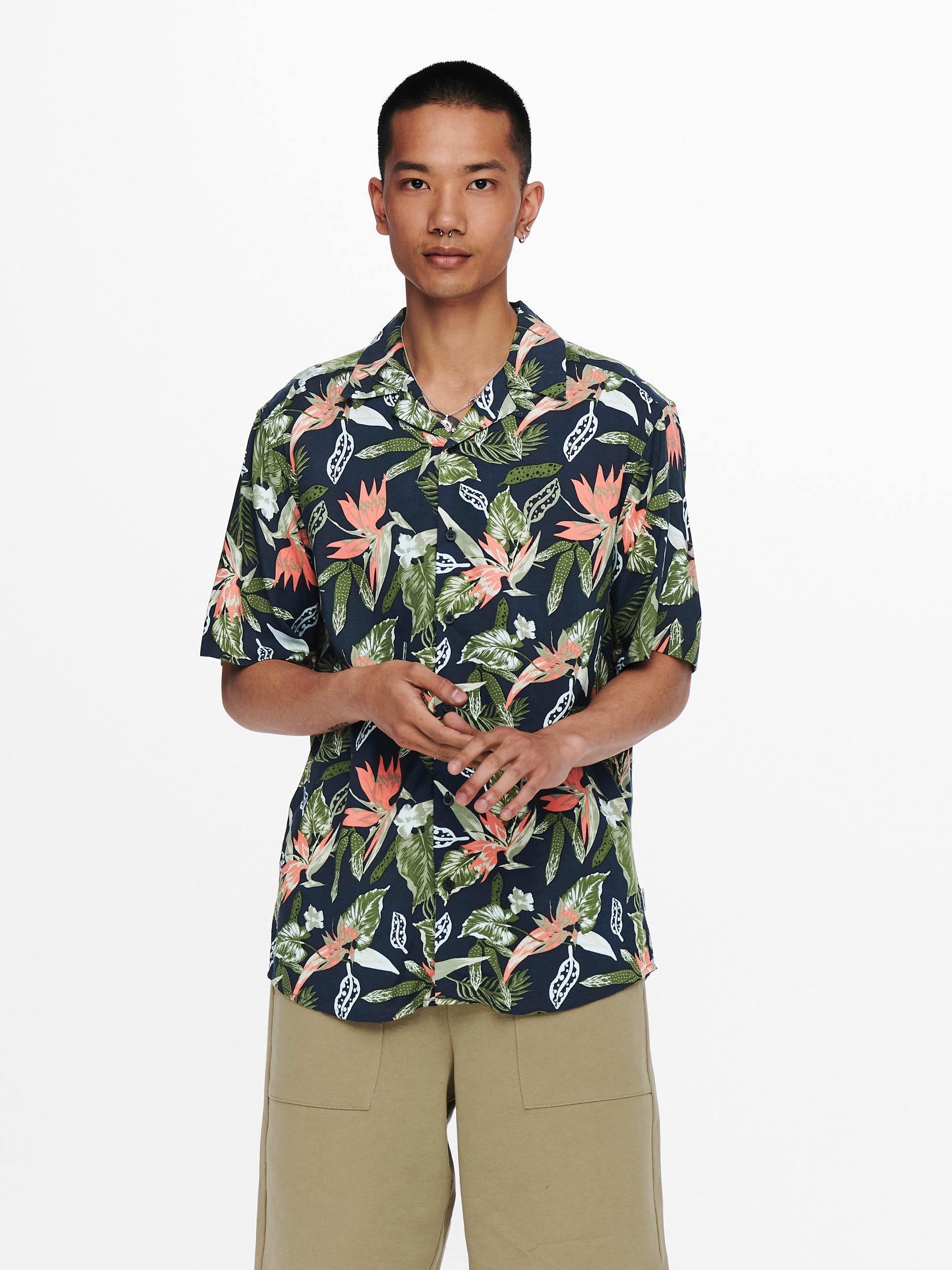 Only & Sons Klopp - Viskose kortærmet skjorte - HUSET Men & Women