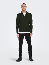 Only & Sons Phil - Halfzip strik med høj hals - HUSET Men & Women