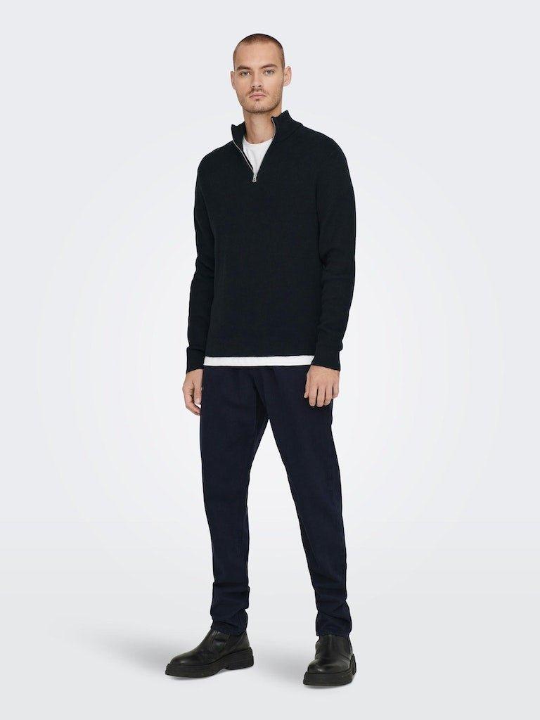 Only & Sons Phil - Halfzip strik med høj hals - HUSET Men & Women