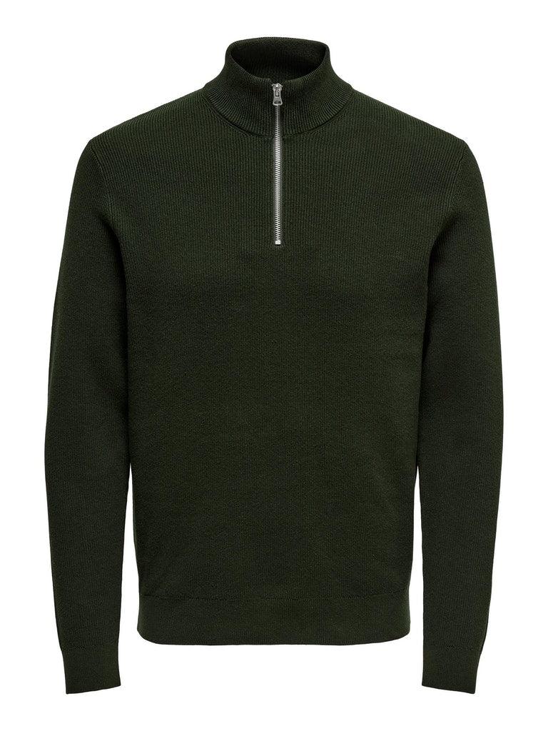 Only & Sons Phil - Halfzip strik med høj hals - HUSET Men & Women