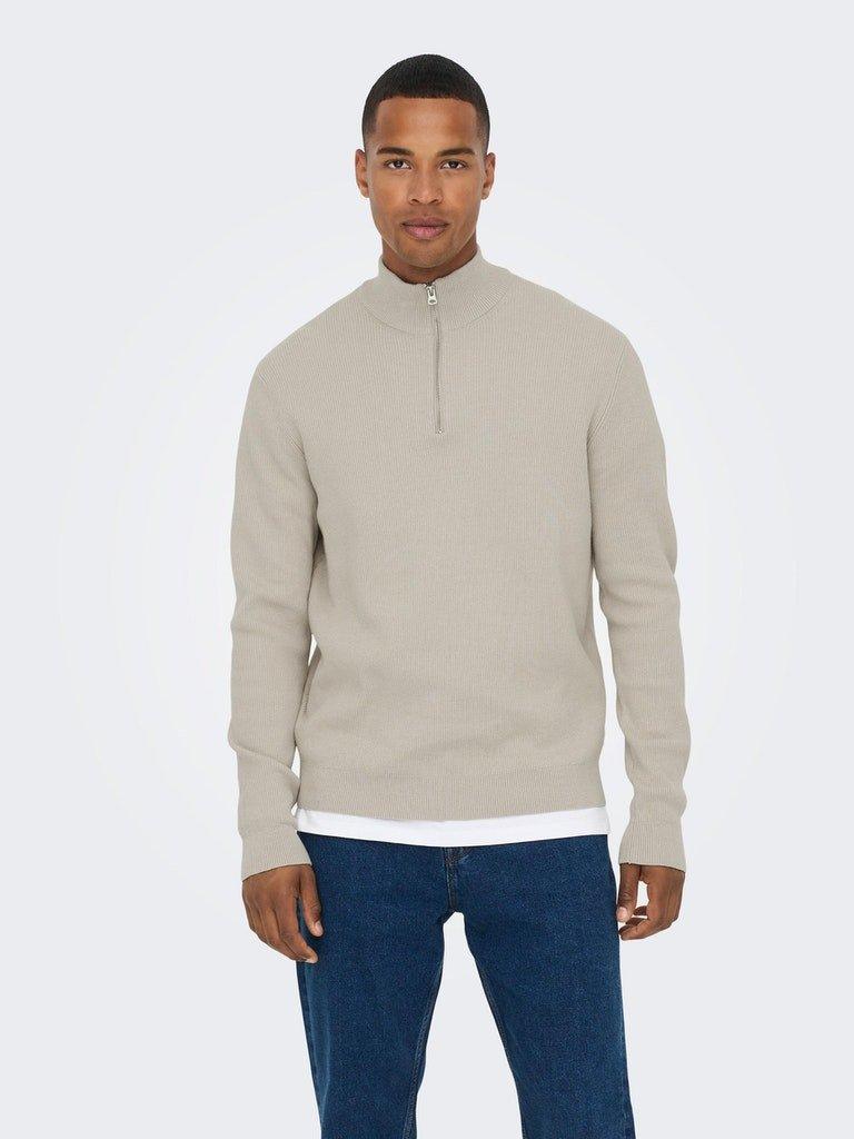Only & Sons Phil - Halfzip strik med høj hals - HUSET Men & Women