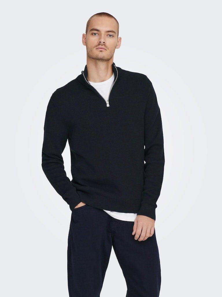 Only & Sons Phil - Halfzip strik med høj hals - HUSET Men & Women