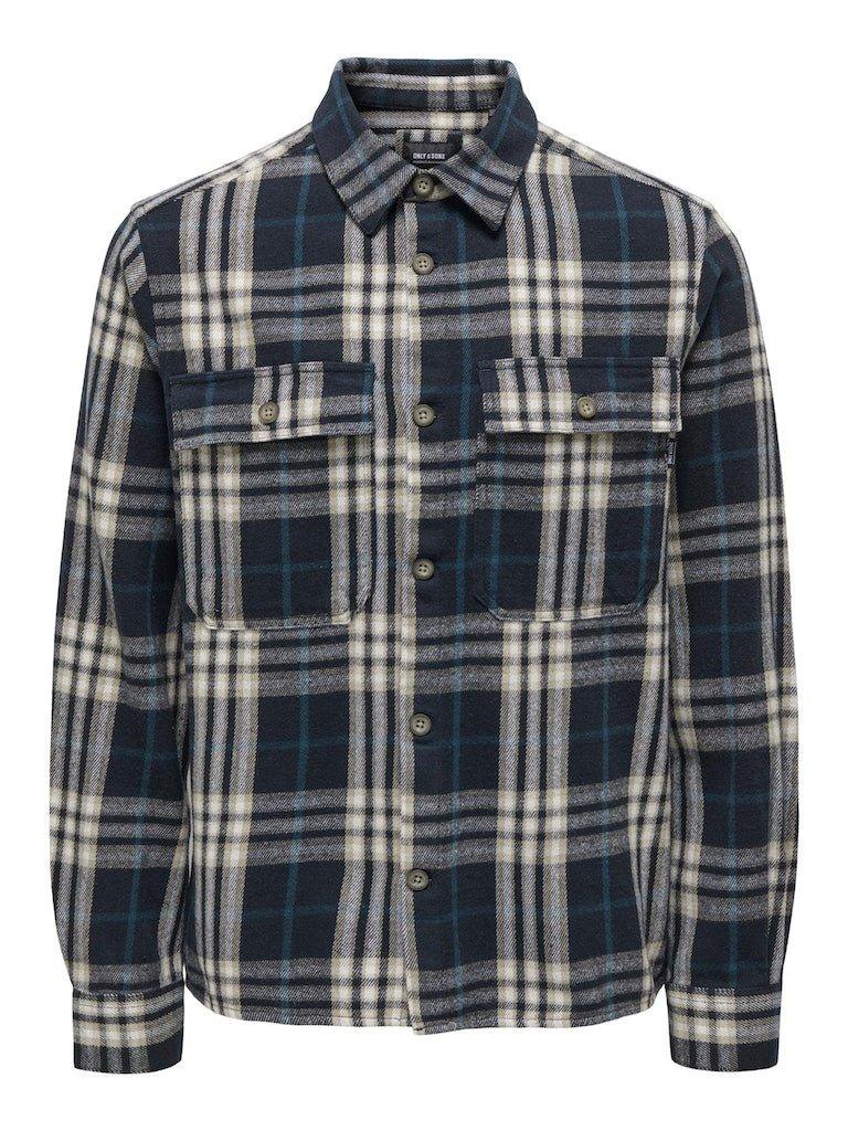 Only & Sons Scott - Ternet flannel overshirt - HUSET Men & Women