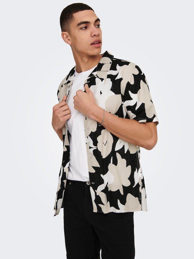 Only & Sons Trev - Kortærmet hør skjorte i regular fit - HUSET Men & Women