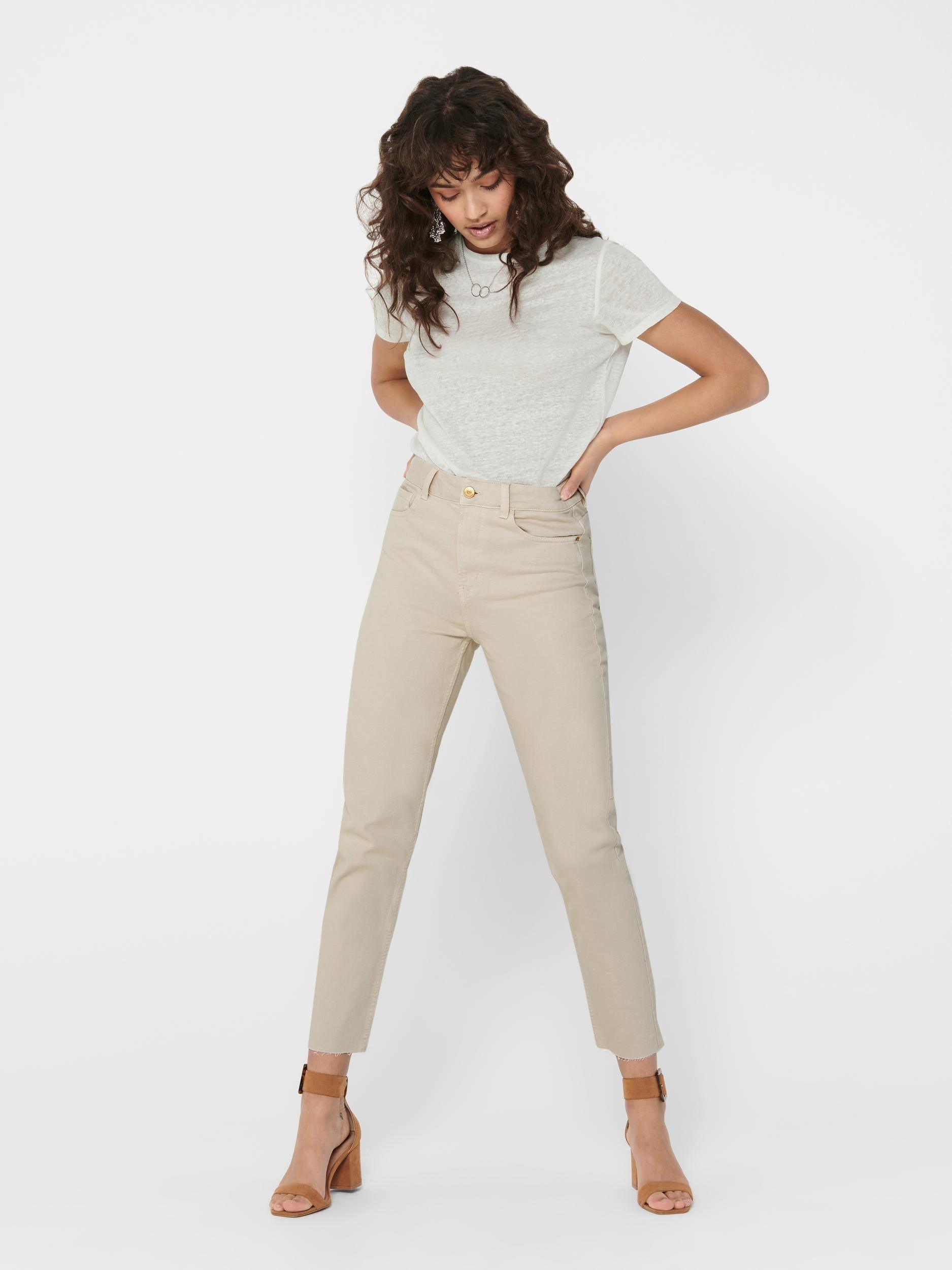 Only Emily - Ecru Mom jeans high waist - HUSET Men & Women