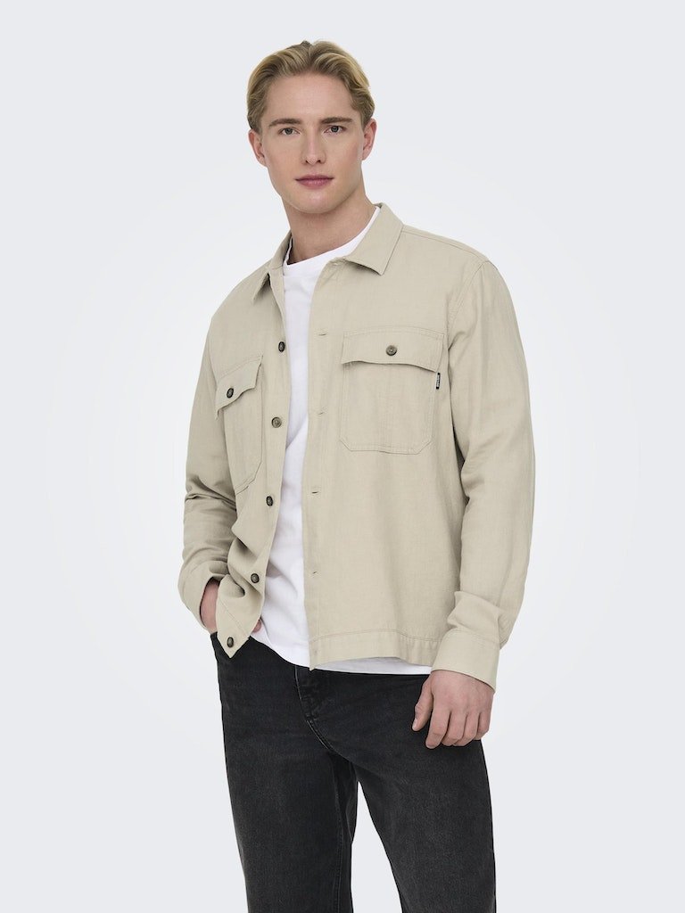 Only & Sons Kennet - Overshirt m. hør - HUSET Men & Women (8785526423899)