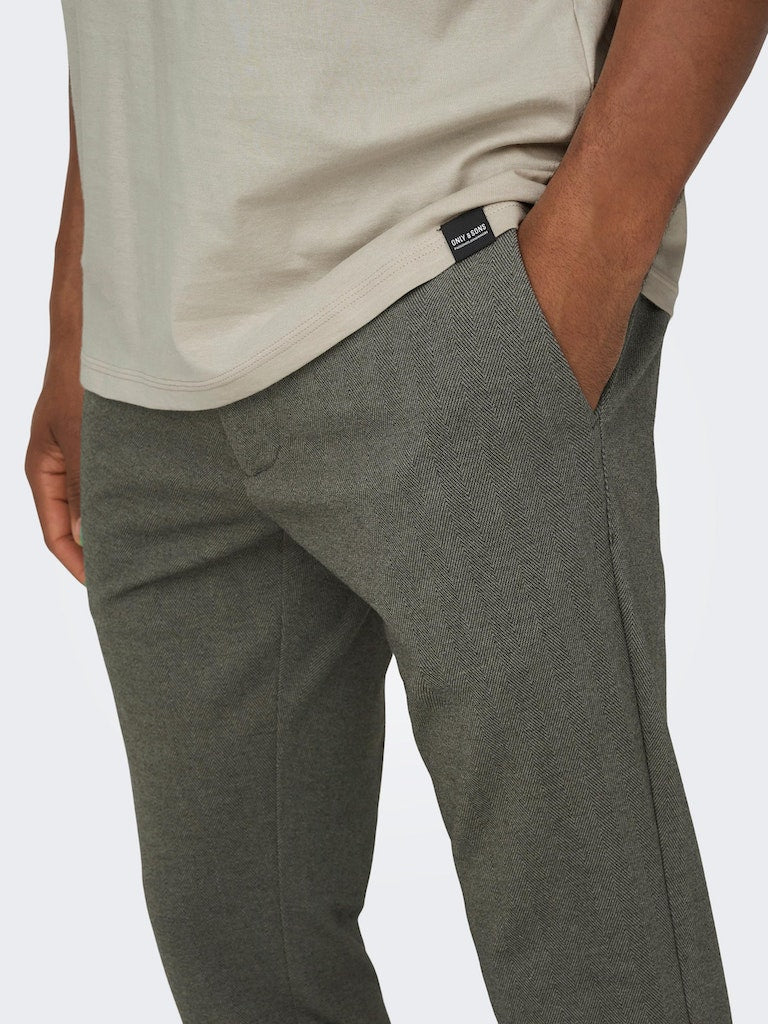 Only & Sons Mark - sildebensmønstrede Comfort pants - HUSET Men & Women (7808931070204)