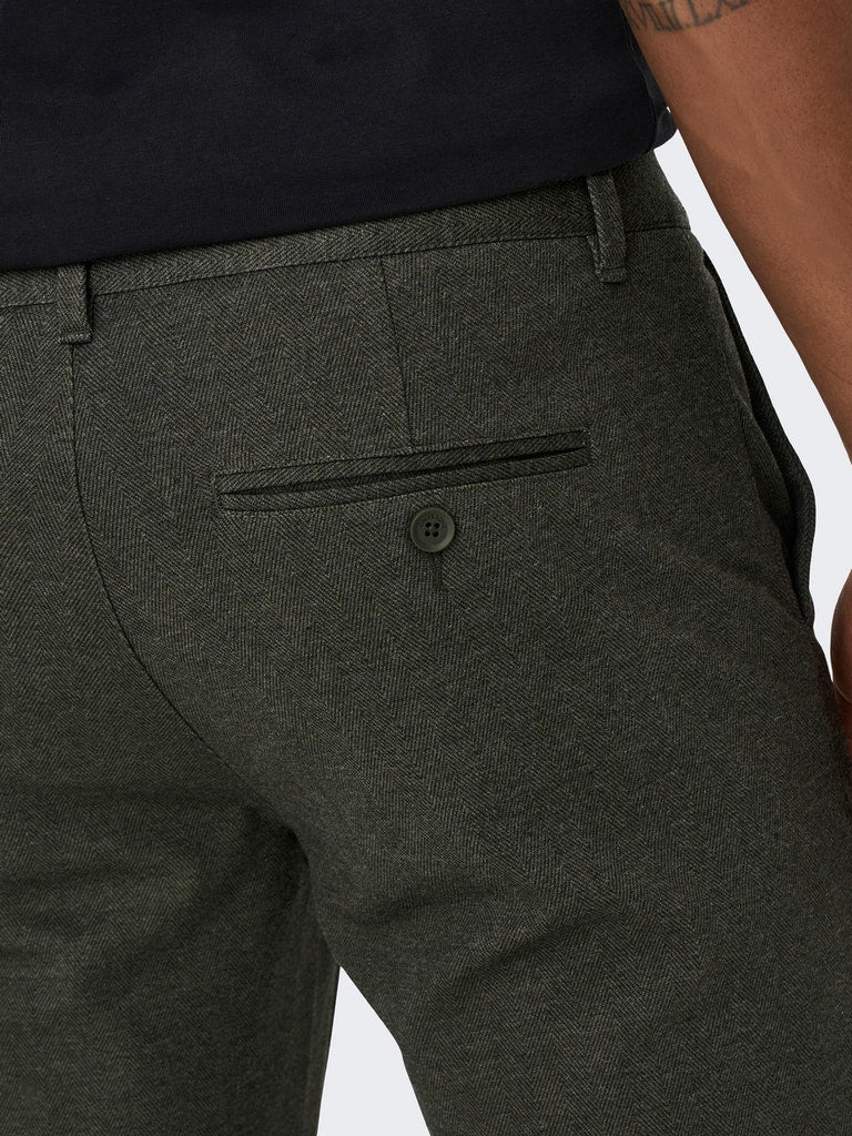 Only & Sons Mark - sildebensmønstrede Comfort pants - HUSET Men & Women (7808931070204)