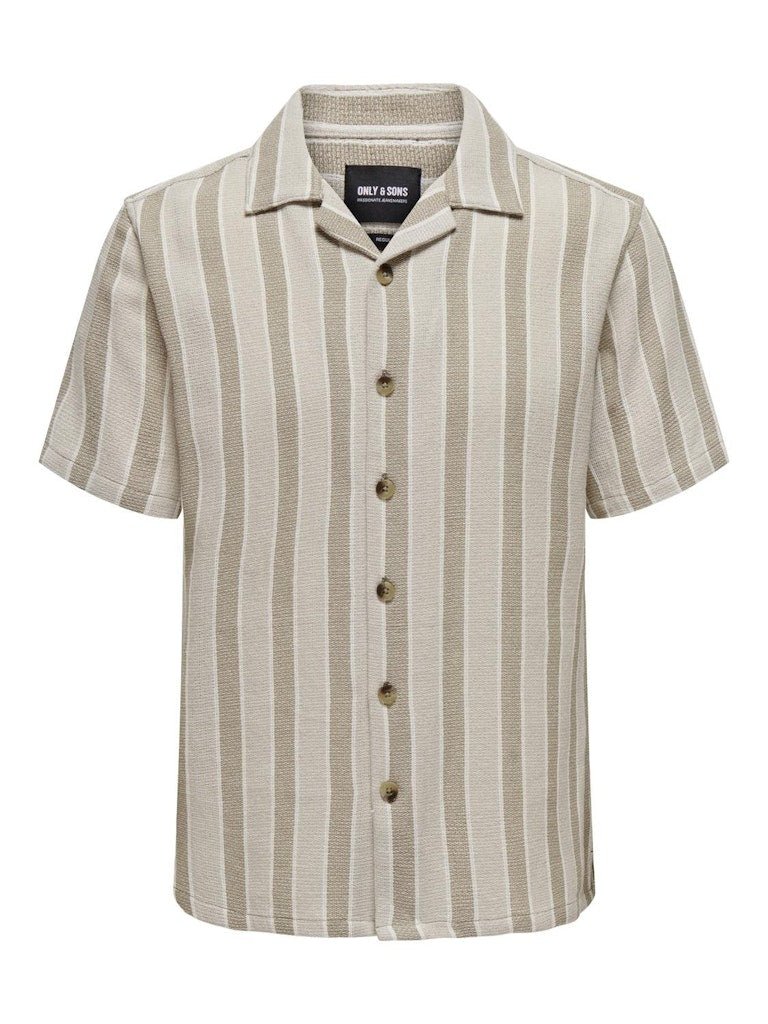 Only & Sons Trev - Kortærmet skjorte med striber i regular fit - HUSET Men & Women (8855658299739)