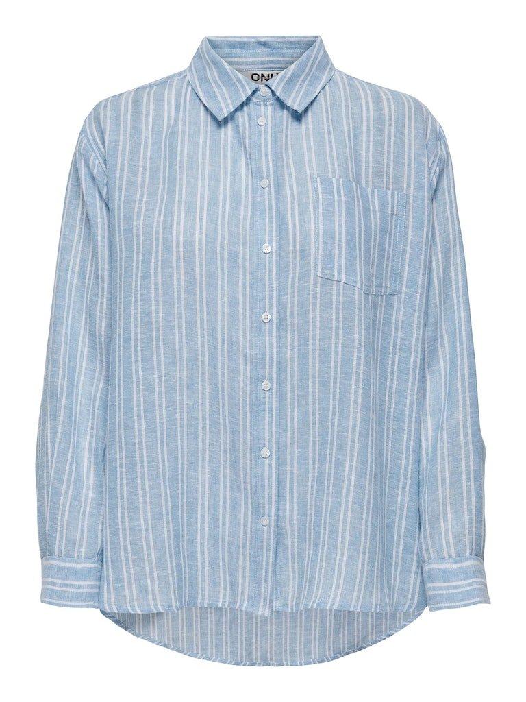 Only Tokyo - Stribet hør mix skjorte - HUSET Men & Women