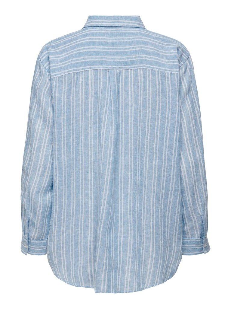 Only Tokyo - Stribet hør mix skjorte - HUSET Men & Women