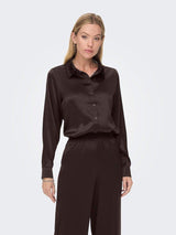 Only Victoria - Brun satin skjorte - HUSET Men & Women