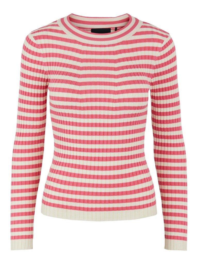 Pieces Crista - Strik bluse med striber - HUSET Men & Women