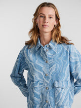 Pieces Ditte - Mønstret denim skjorte - HUSET Men & Women