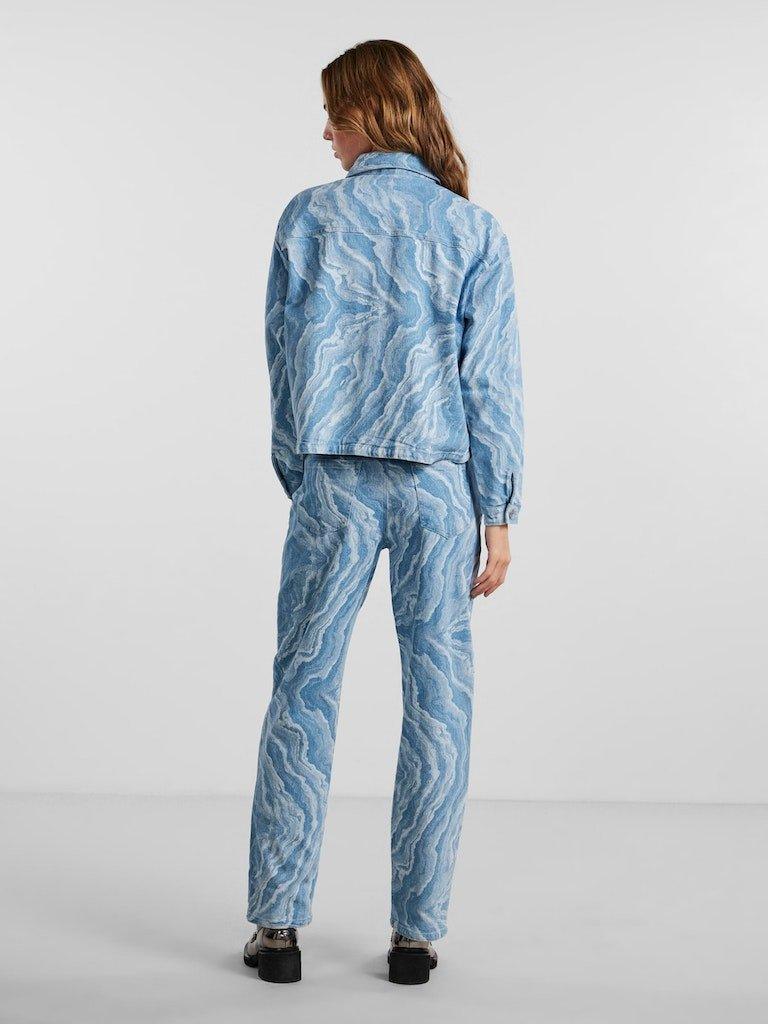 Pieces Ditte - Mønstret denim skjorte - HUSET Men & Women