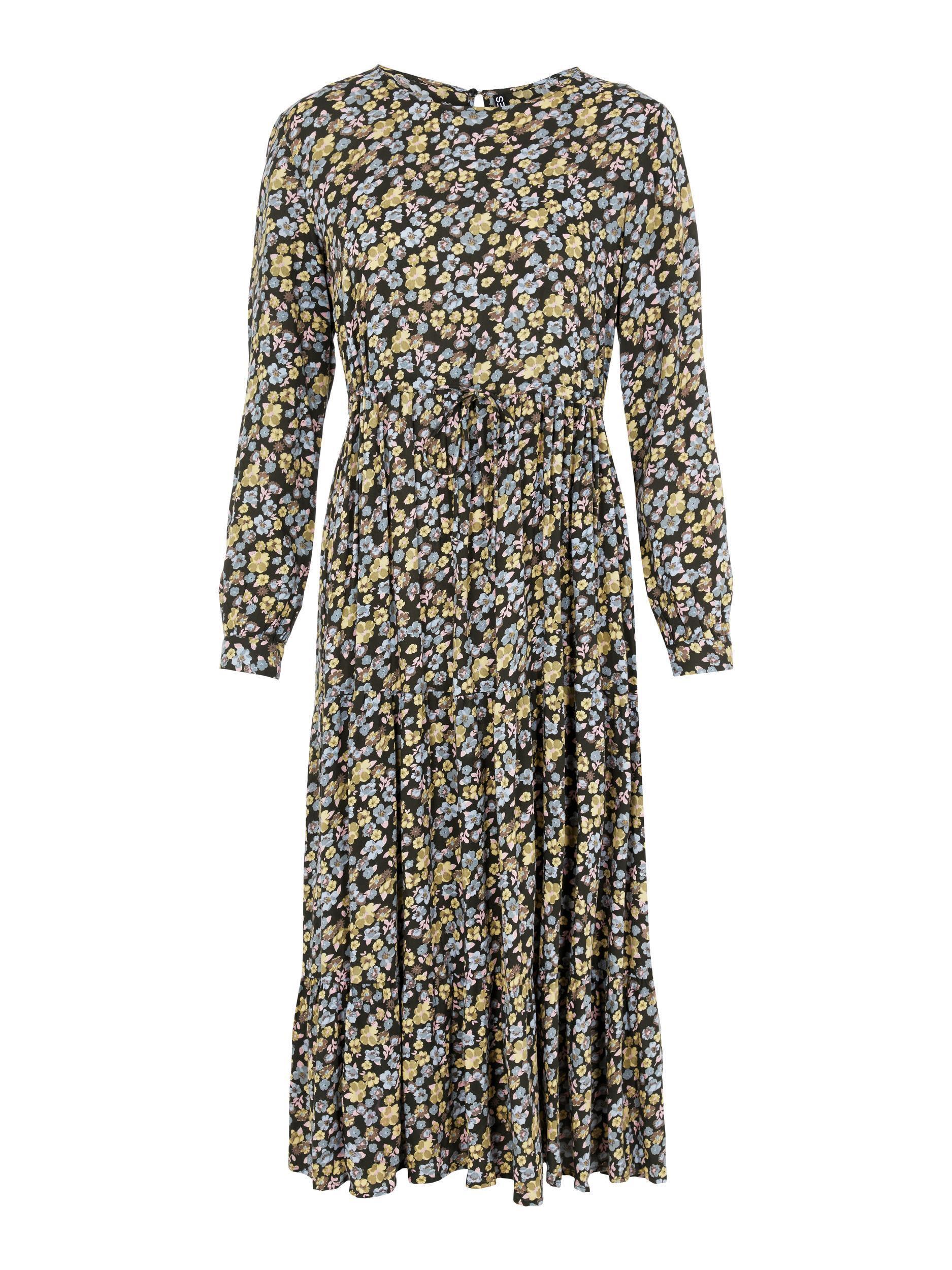 Pieces Ellia - Blomstret midi kjole - HUSET Men & Women