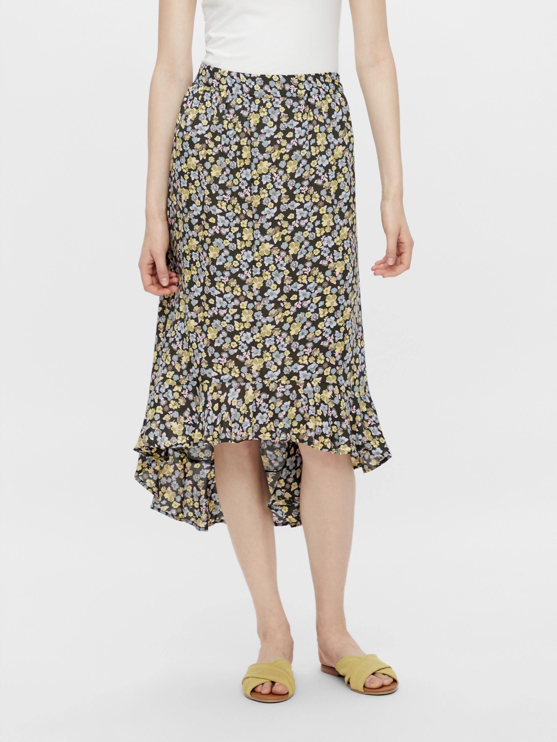 Pieces Ellia - Højtaljede viskose nederdel - HUSET Men & Women