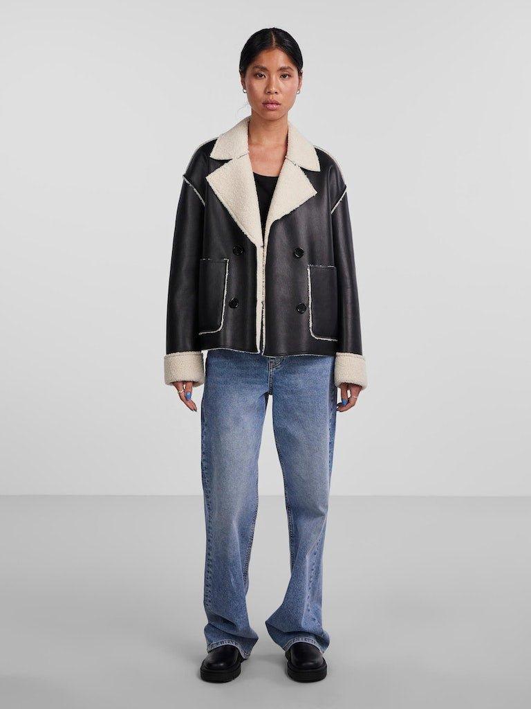 Pieces Franny - PU teddy jakke - HUSET Men & Women