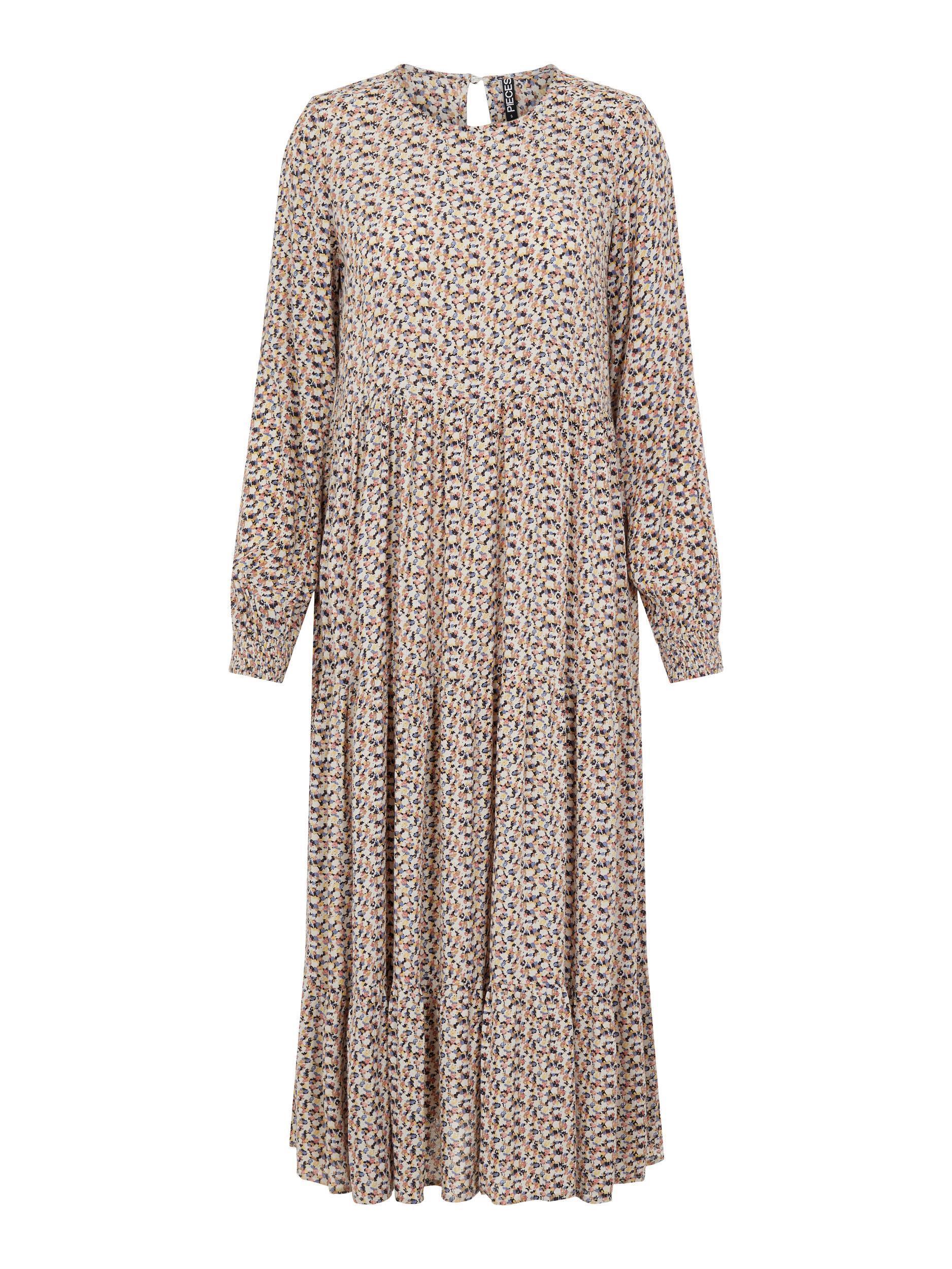 Pieces Hina - Blomstret midikjole - HUSET Men & Women