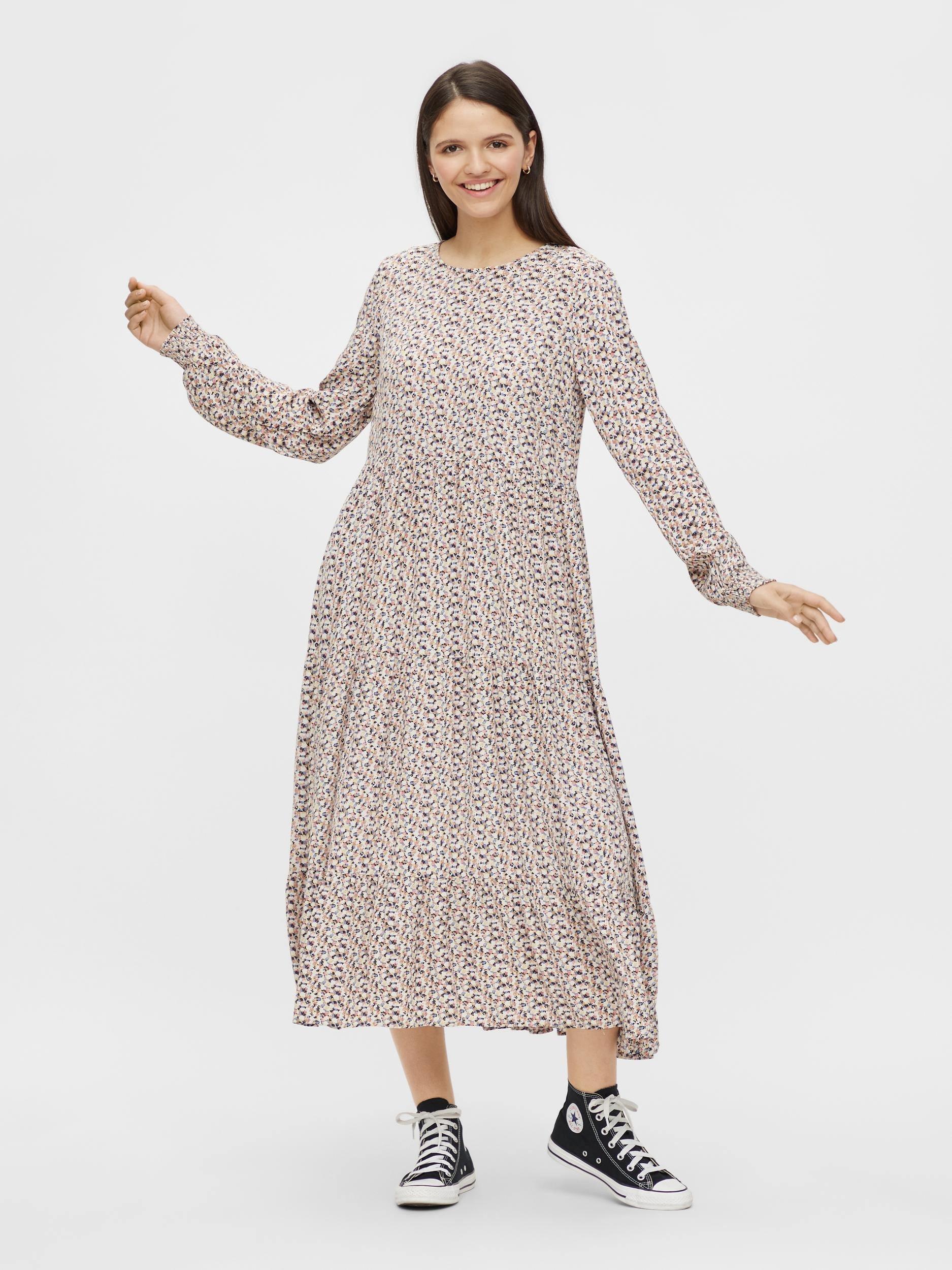 Pieces Hina - Blomstret midikjole - HUSET Men & Women