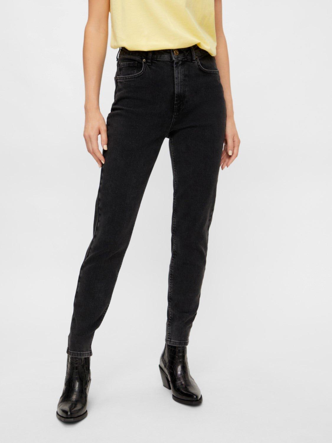 Pieces Leah - Sort vasket mom jeans - HUSET Men & Women