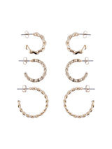 Pieces Saola - 3-pak hoop øringe - HUSET Men & Women