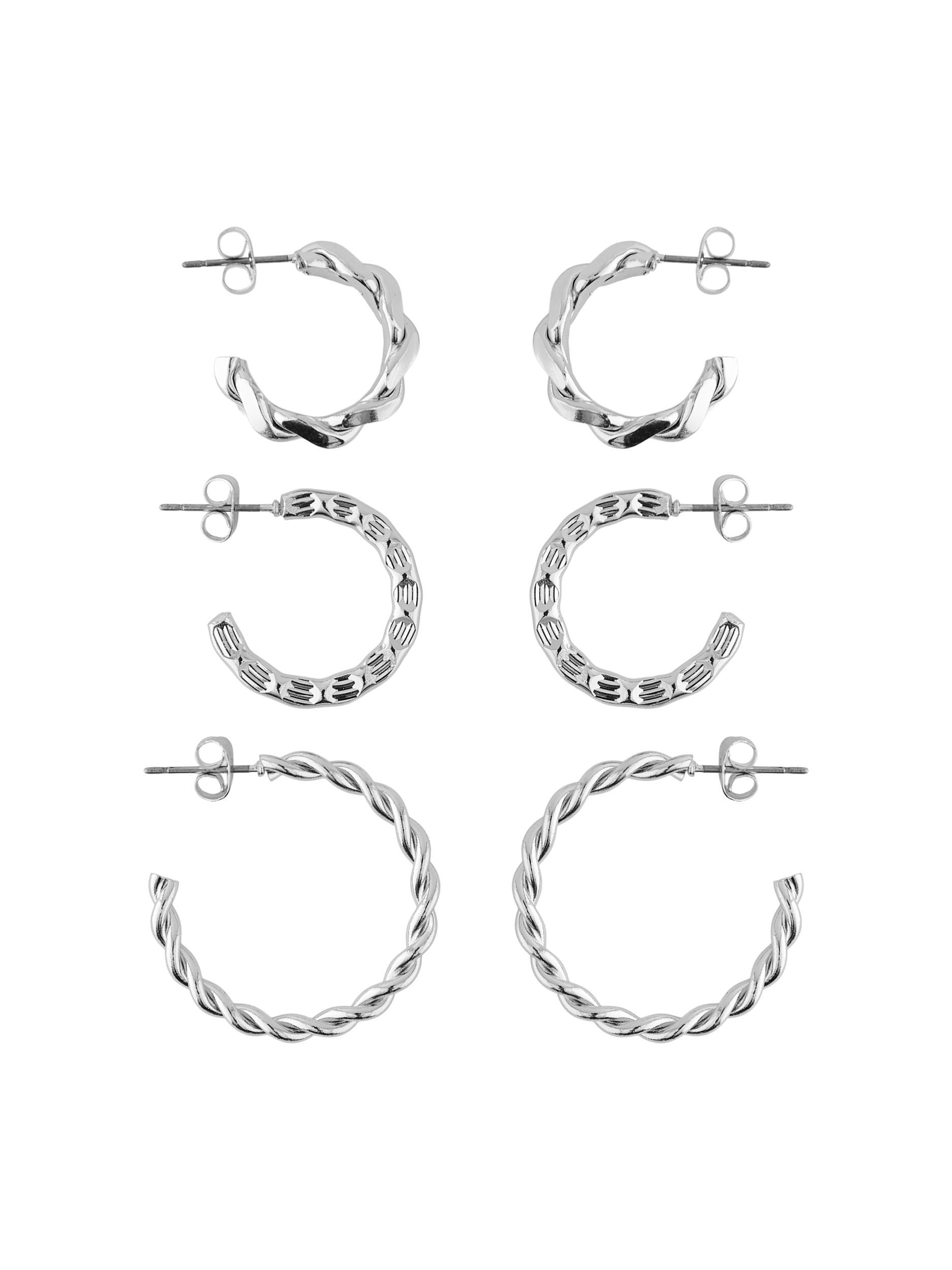 Pieces Saola - 3-pak hoop øringe - HUSET Men & Women