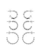Pieces Saola - 3-pak hoop øringe - HUSET Men & Women