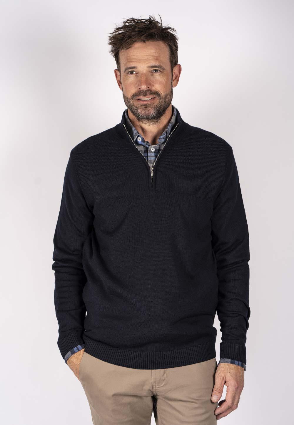 Pre End Joseph - halfzip merino strik - HUSET Men & Women