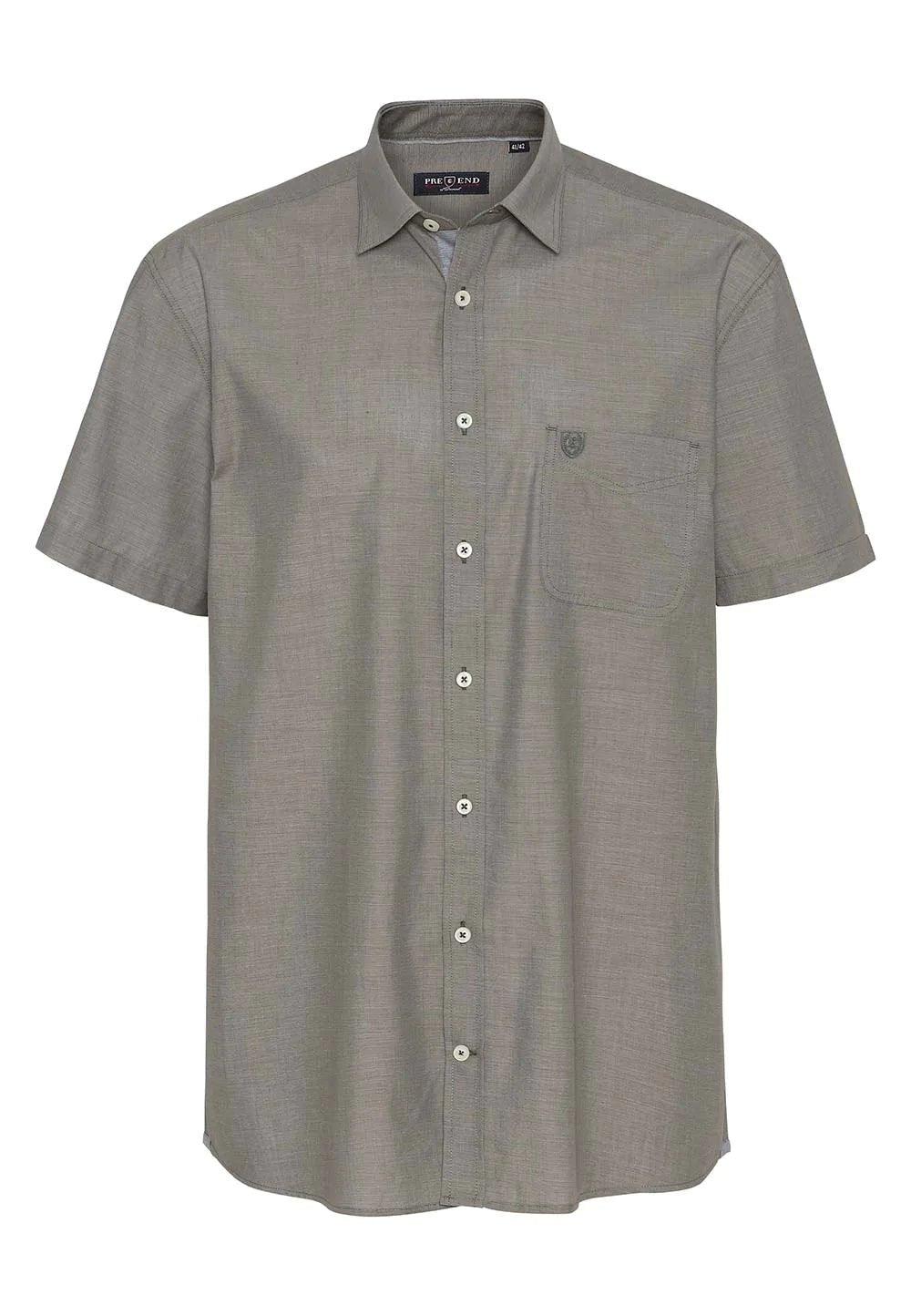 Pre End Michigan - ensfarvet kortærmet skjorte - HUSET Men & Women