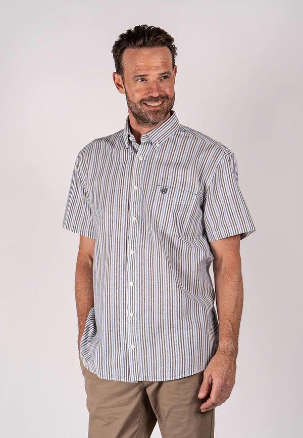 Pre End Willfred - Stribet kortærmet skjorte i regular fit - HUSET Men & Women