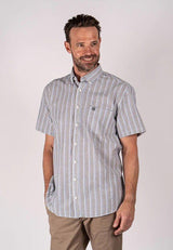 Pre End Willfred - Stribet kortærmet skjorte i regular fit - HUSET Men & Women