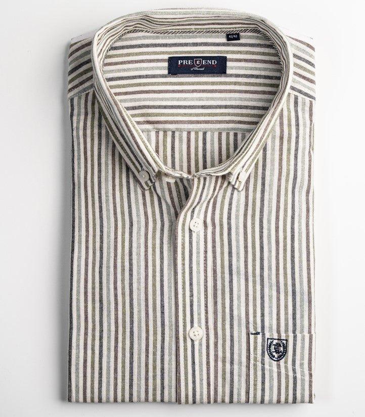 Pre End Willfred - Stribet kortærmet skjorte i regular fit - HUSET Men & Women