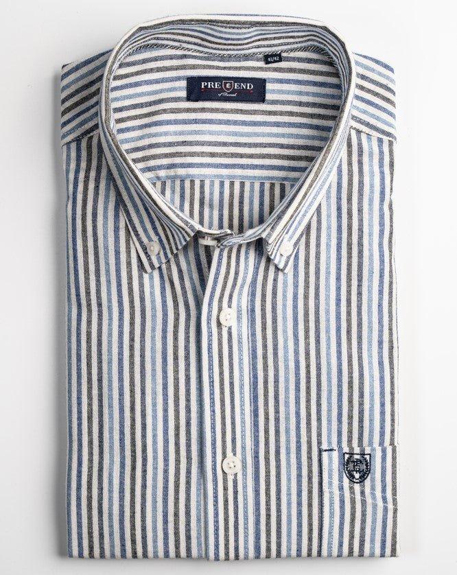 Pre End Willfred - Stribet kortærmet skjorte i regular fit - HUSET Men & Women