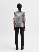 Selected Femme Anna - Stribet 2/4-ærmet t-shirt - HUSET Men & Women