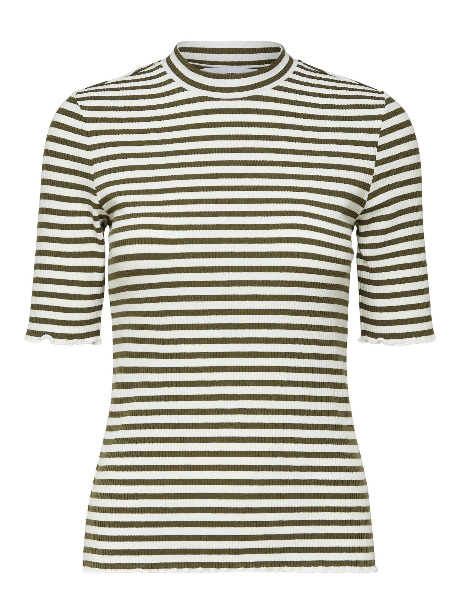 Selected Femme Anna - Stribet 2/4-ærmet t-shirt - HUSET Men & Women