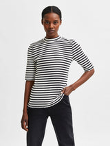 Selected Femme Anna - Stribet 2/4-ærmet t-shirt - HUSET Men & Women